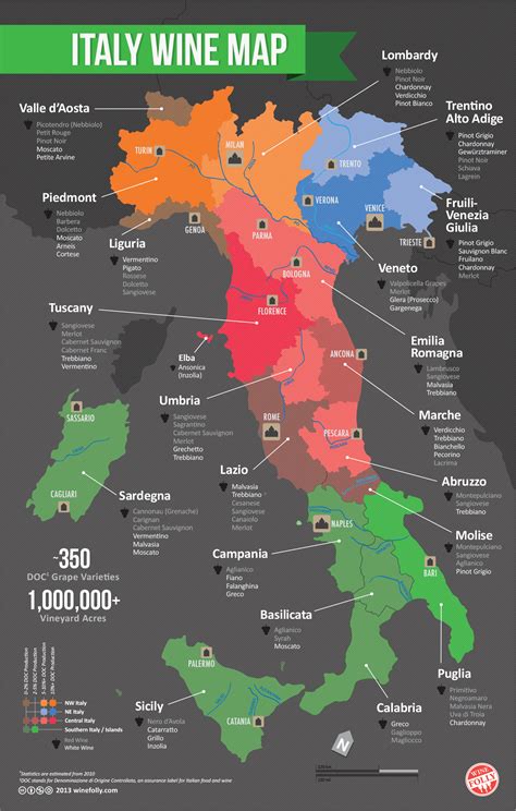 Wine Regions of Italy Map