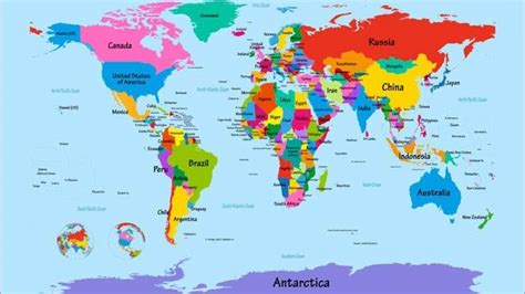 World Map With Names Of Countries