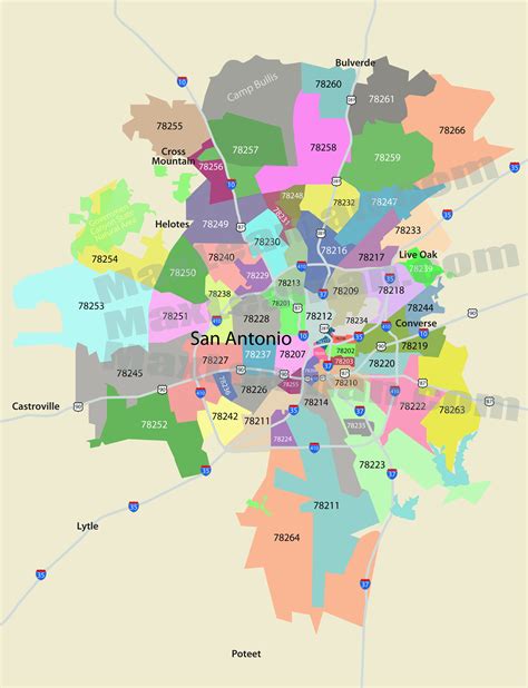 Zip Code Map for Austin, Texas