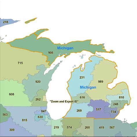 Zip Code Map of Michigan
