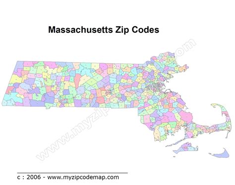 Zip Code Map of Massachusetts