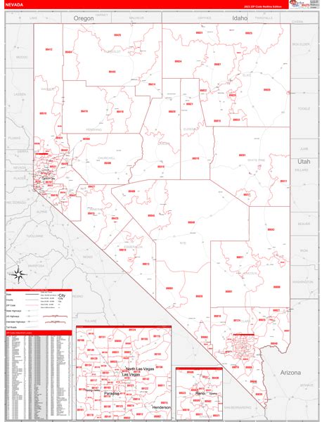 Zip Code Map of Nevada