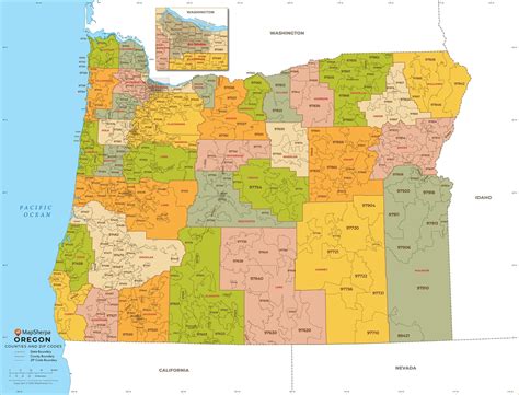 Zip Code Map of Oregon