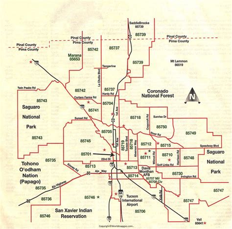 Zip Code Map Of Tucson