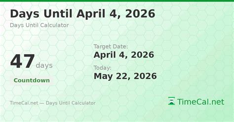 How Many Days Til April 4