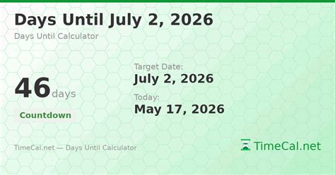 How Many Days Til July 2