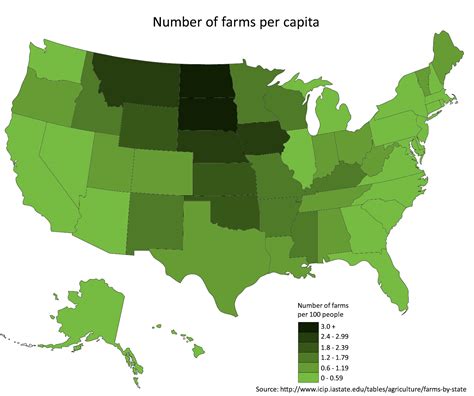How Many Farms In Each State