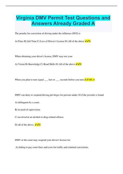 Unveiling The Ultimate VA Driving Aspirant Quest: Discover The Total Count of Questions on The Permit Test!