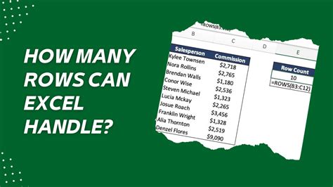 How Many Rows Of Data Can Excel Handle