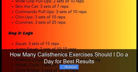How Many Sets Of Calisthenics Should I Do