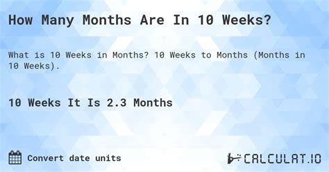How Many Weeks Are In 10 Months