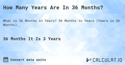 Calculating the Duration: 36 Months Equals How Many Years?