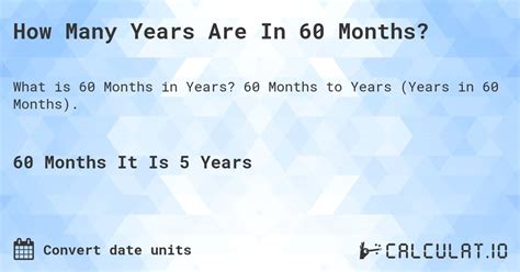 How Many Years Is 60 Months