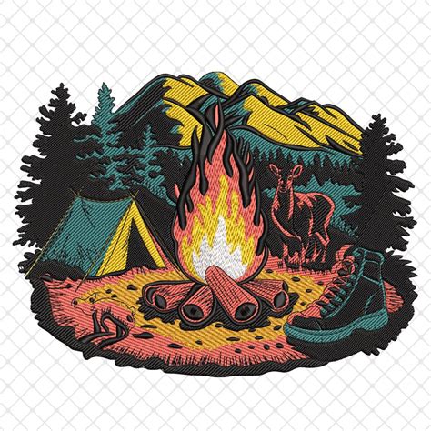 How Often Campfire Embroidery Pattern