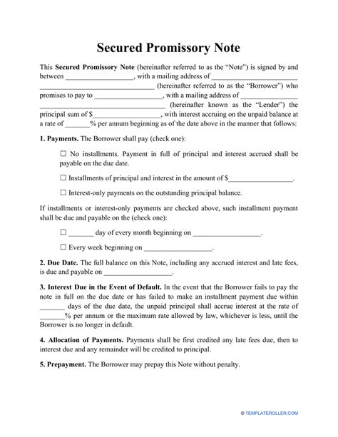 How Secured Promissory Note Works (Free Templates)