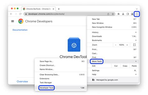 How To Access Google Chrome DevTools Menu