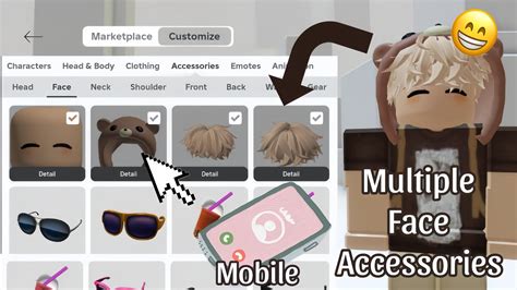 How To Add Multiple Face Accessories in Roblox Mobile [ONLY 