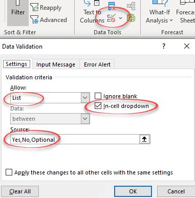 How To Add Yes Or No Drop Down In Excel
