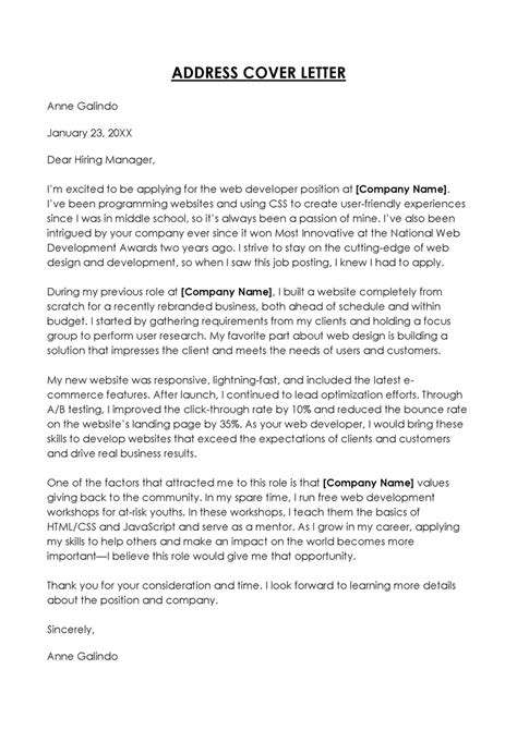 How To Address A Cover Letter To A Company
