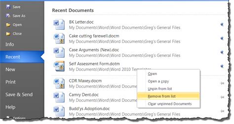 How To Bring Back The Recently Used Files List In Word