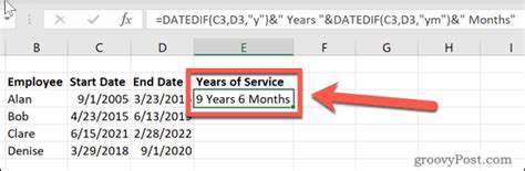How To Calculate Years Of Service In Excel