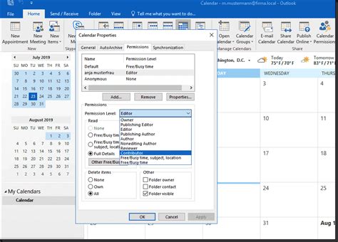 How To Change Calendar Permissions In Outlook