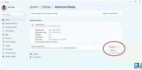 How To Change Display Refresh Rate On Windows 11