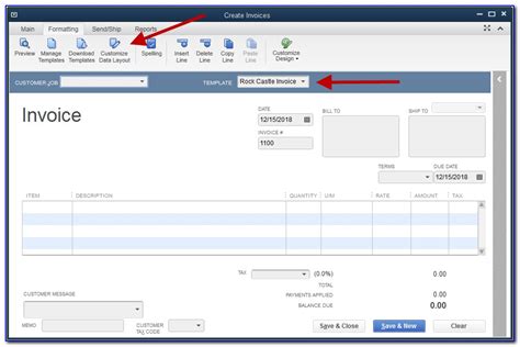 How To Change Invoice Template In Quickbooks