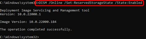 How To Check Whether Reserved Storage Is Enabled