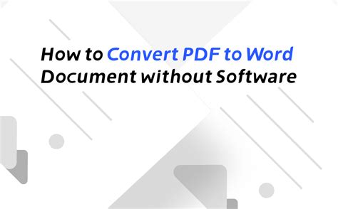 How To Convert Pdf To Word Document Without Software