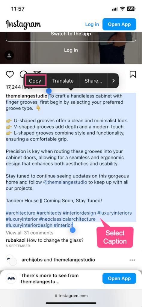 How To Copy Caption On Instagram