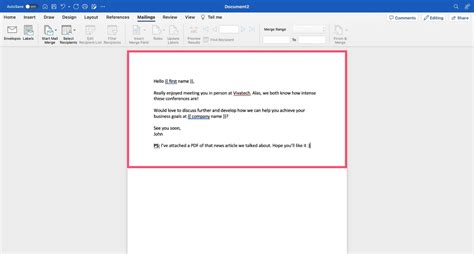 How To Create A Mail Merge Template In Word