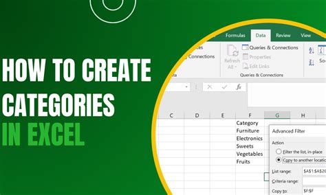 How To Create Categories In Excel