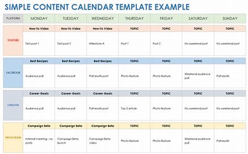 How To Create Content Calendar In Excel