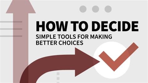 How To Decide: Simple Tools For Making Better Choices