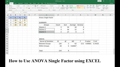 How To Do An Anova In Excel