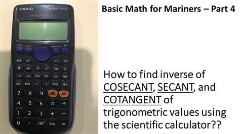 Mastering Inverse Secant on Your Calculator - A Step-by-Step Guide