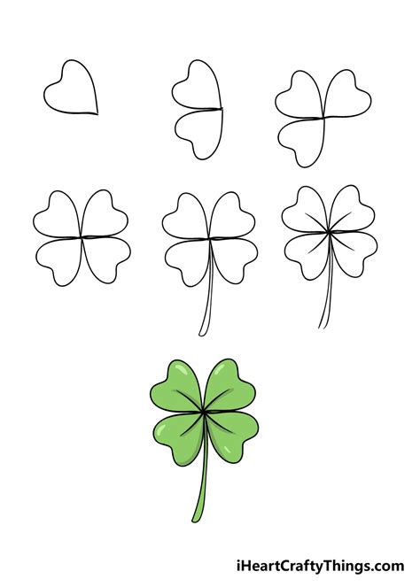 How To Draw A Clover Step By Step