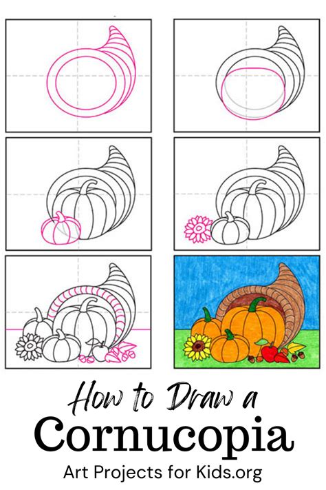 How To Draw A Cornucopia Easy Step By Step