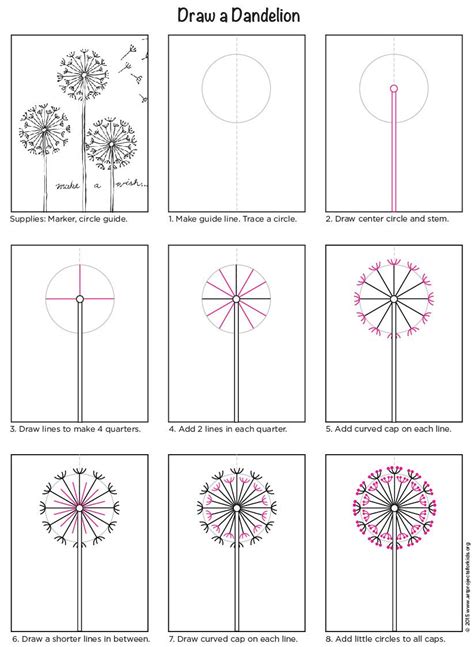 How To Draw A Dandelion Step By Step