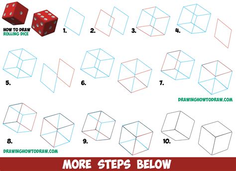 How To Draw A Dice Step By Step