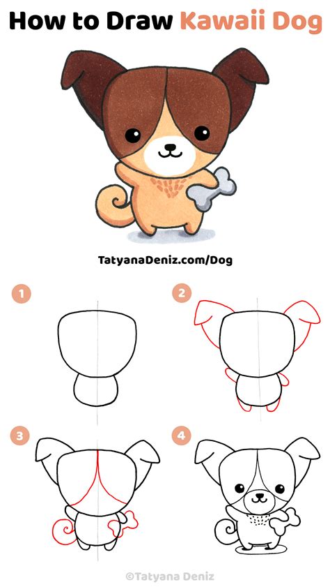 How To Draw A Dog Step By Step Cute