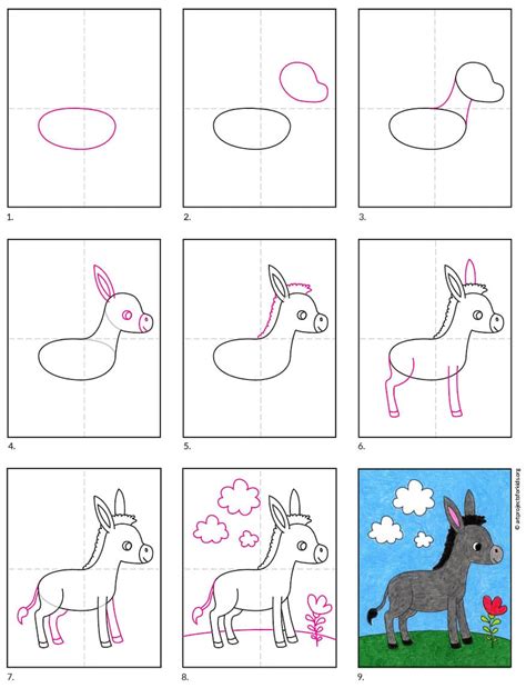 How To Draw A Donkey Step By Step