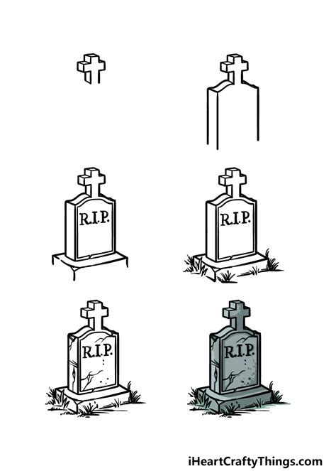 How To Draw A Gravestone Step By Step