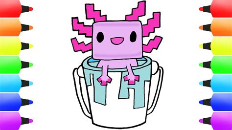 How To Draw A Minecraft Axolotl In A Bucket