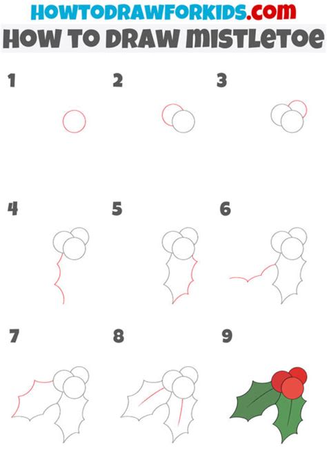 How To Draw A Mistletoe Step By Step