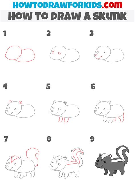 How To Draw A Skunk Step By Step