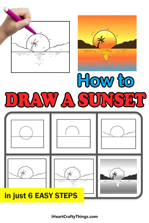How To Draw A Sunset With A Pencil