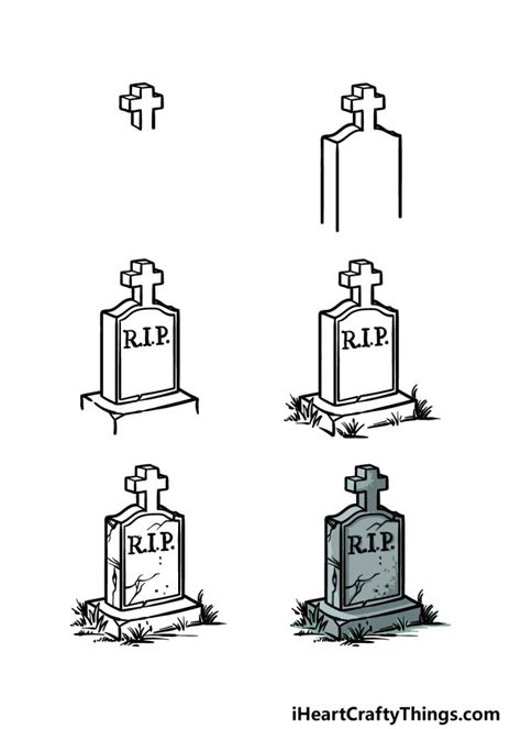 How To Draw A Tombstone Step By Step