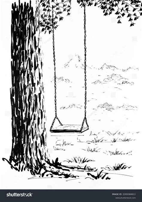 How To Draw A Tree Swing